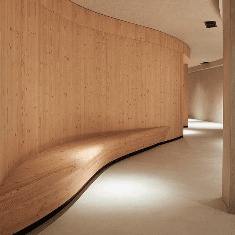 Changing room with seamless floors